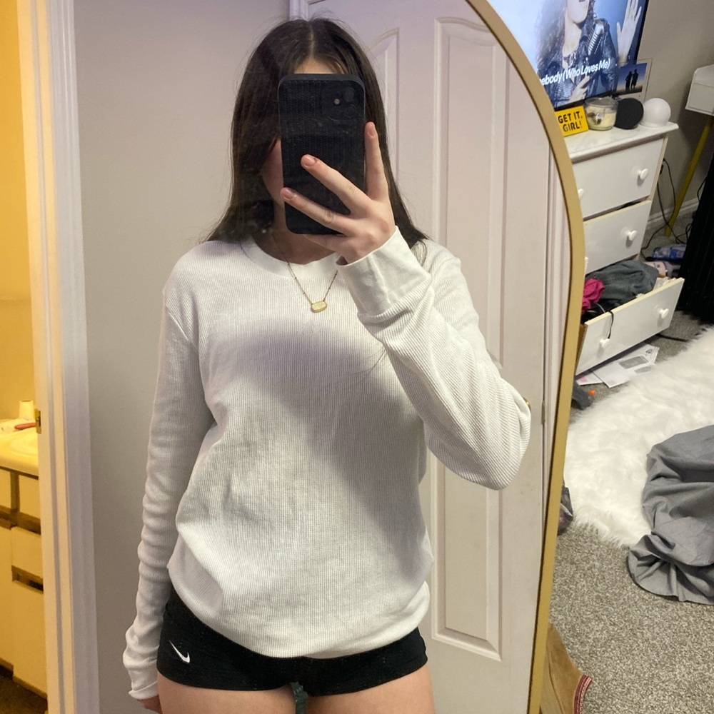 white knit long sleeve